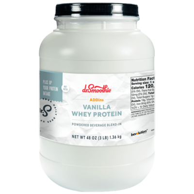 Dr. Smoothie ADDins Vanilla Whey Protein 3 lb Jar