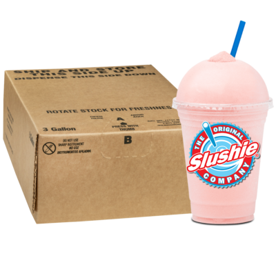 The Original Slushie Company® Pink Bubble Gum FCB 3 Gallon BIB