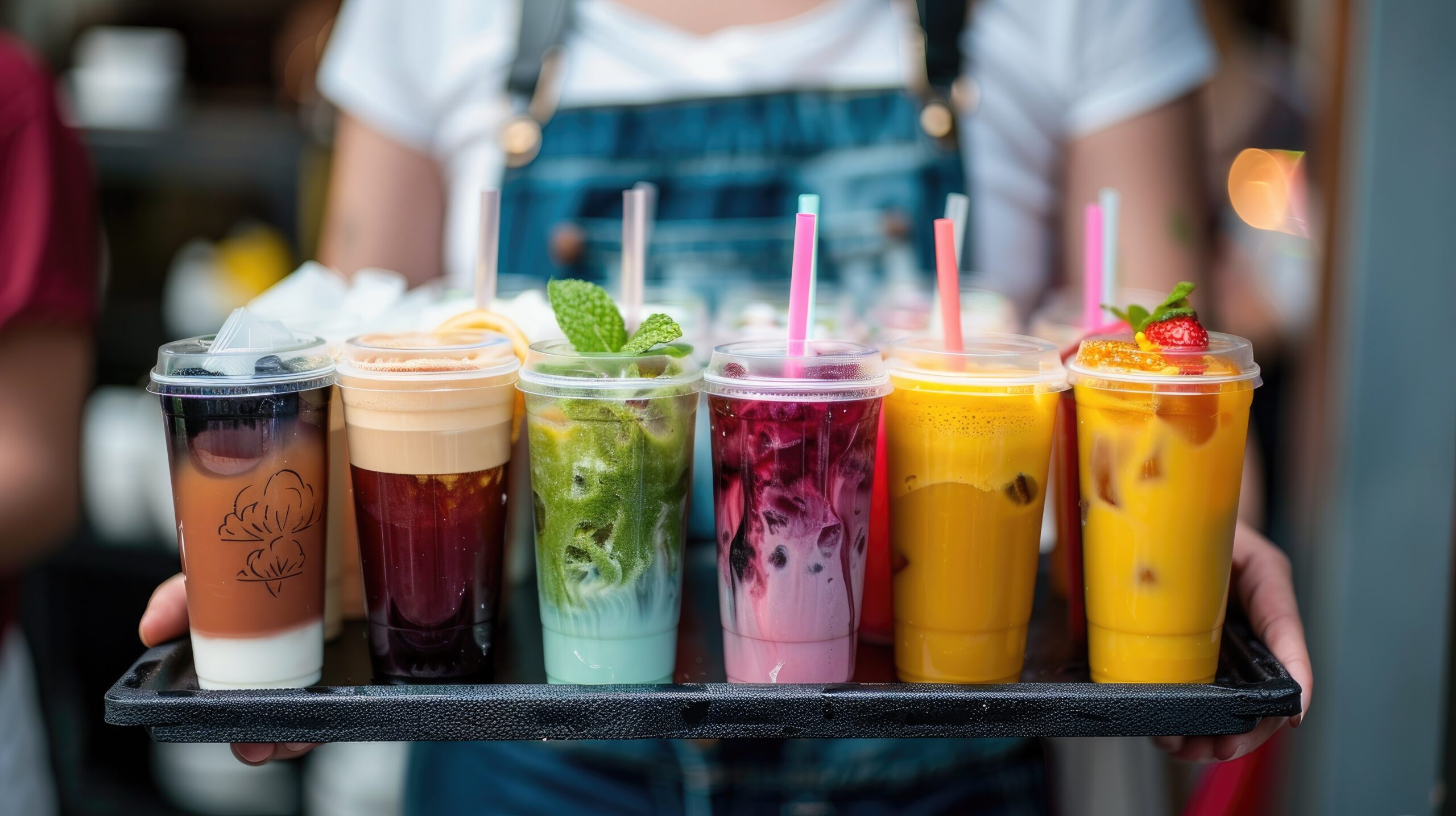 Hero image of variety of drinks served on tray