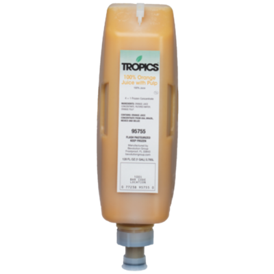 Tropics Juices 100% Orange with Pulp 1 Gallon Cartridge
