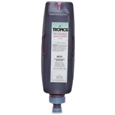 Tropics Juices 12% Cranberry 1 Gallon Cartridge