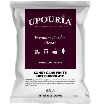 UPOURIA® Candy Cane White Hot Chocolate Mix 2 lb Pouch