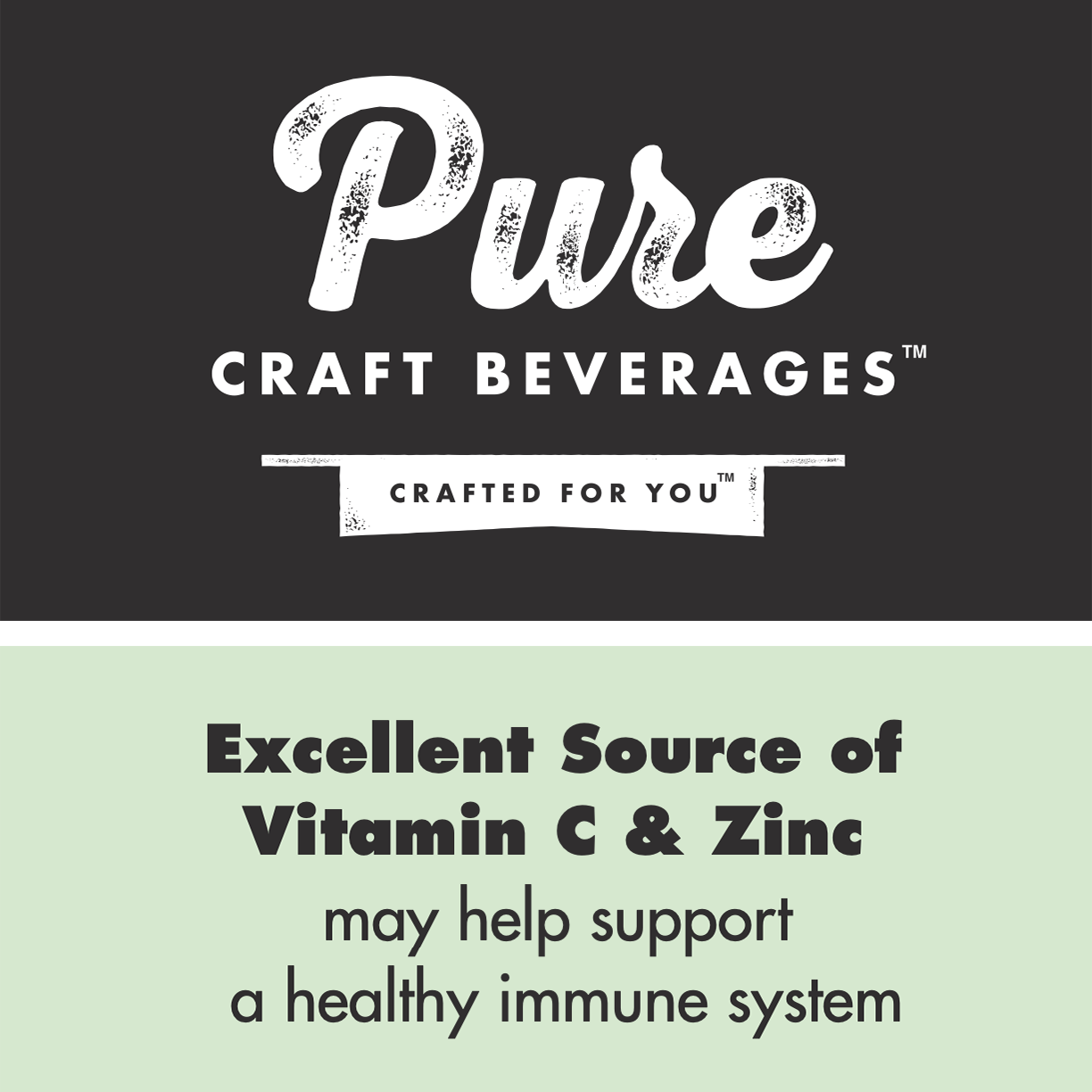 Pure Craft Beverages Excellent Source of Vitamin C and Zinc